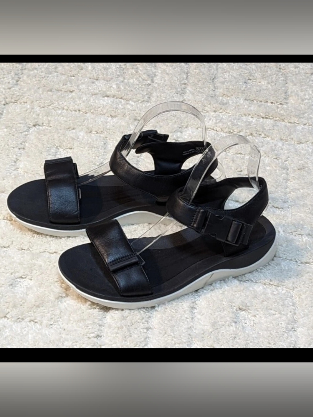 Clarks Artisan Caval Dixie Black Open-Toe Comfort Sandals, 9W
